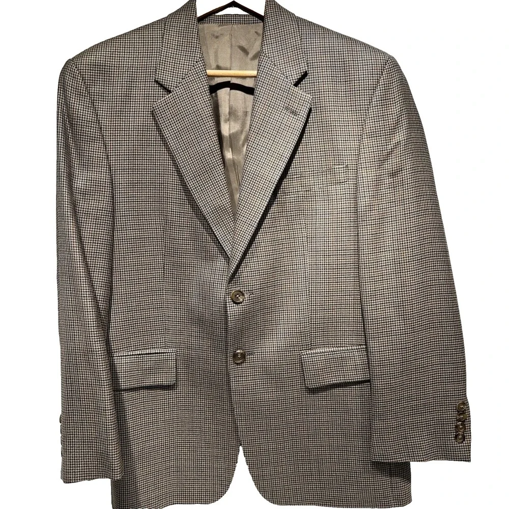 Lauren‎ Ralph Lauren SILK WOOL Blend Beige Green Blazer Jacket Men's 2 Button